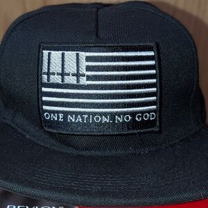 Black Snapback Hat with Flag Patch